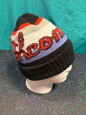 Volcom Black and Multicolor Knit Beanie